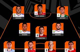 Selecao da temporada da Liga Europa conta com Antony e Igor Jesus. (Foto: Reproducao)