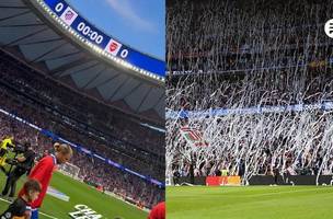 Uefa multa Atletico de Madrid apos chuva de papel higienico contra Arsenal (Foto: Reproducao)