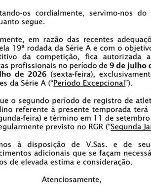 Reforços liberados: CBF anuncia janela extraordinária para clubes da Série A