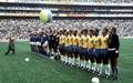 Esquadrao brasileiro perfilado antes de atuacao iconica e 4 x 1 contra a Italia, em 1970 (Foto: Reproducao/FIFA