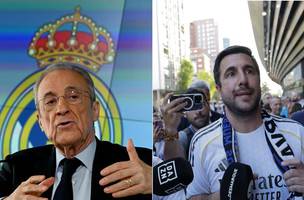 Florentino Perez e Enrique Riquelme: os candidatos a presidencia do Real Madrid (Foto: Javier Soriano e Pierre-Philippe Marcou / AFP)