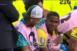 Jogo Falado flagra conversa de Endrick com Neymar: "Se pudesse, eu entrava"; veja video (Foto: Reproducao / Globo)
