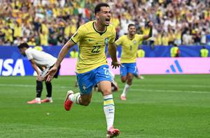 Martinelli comemora gol: Brasil x Japao Copa do Mundo 2026. (Foto: REUTERS/Annegret Hilse)