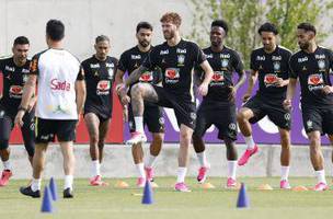 Selecao Brasileira durante treino antes do amistoso contra o Egito (Foto: Divulgacao/CBF)