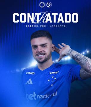 Gabriel Pec chega ao Cruzeiro e já se prepara para estreia