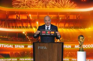 Gianni Infantino oficializa Marrocos, Portugal e Espanha como sedes da Copa do Mundo de 2030. (Foto: Fifa)