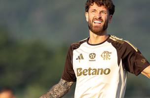 Leo Pereira em treino do Flamengo (Foto: Gilvan de Souza/Flamengo)